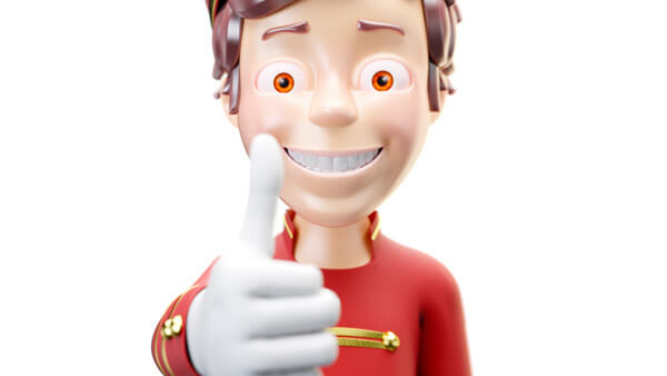 3D Charakter: Pageboy thumb up! | Modelling, Texturierung, Rigging, Morpherstellung, Beleuchtung & Rendering