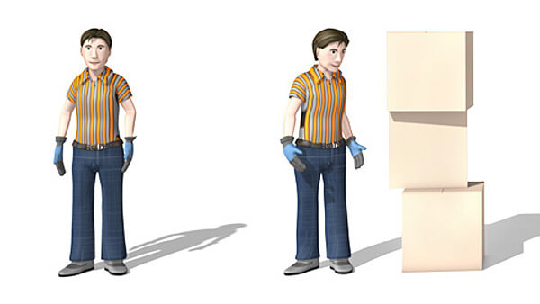 3D Charakter: ImmobilienScout24 Workers | Modelling, Texturierung, Rigging, Morpherstellung, Beleuchtung & Rendering